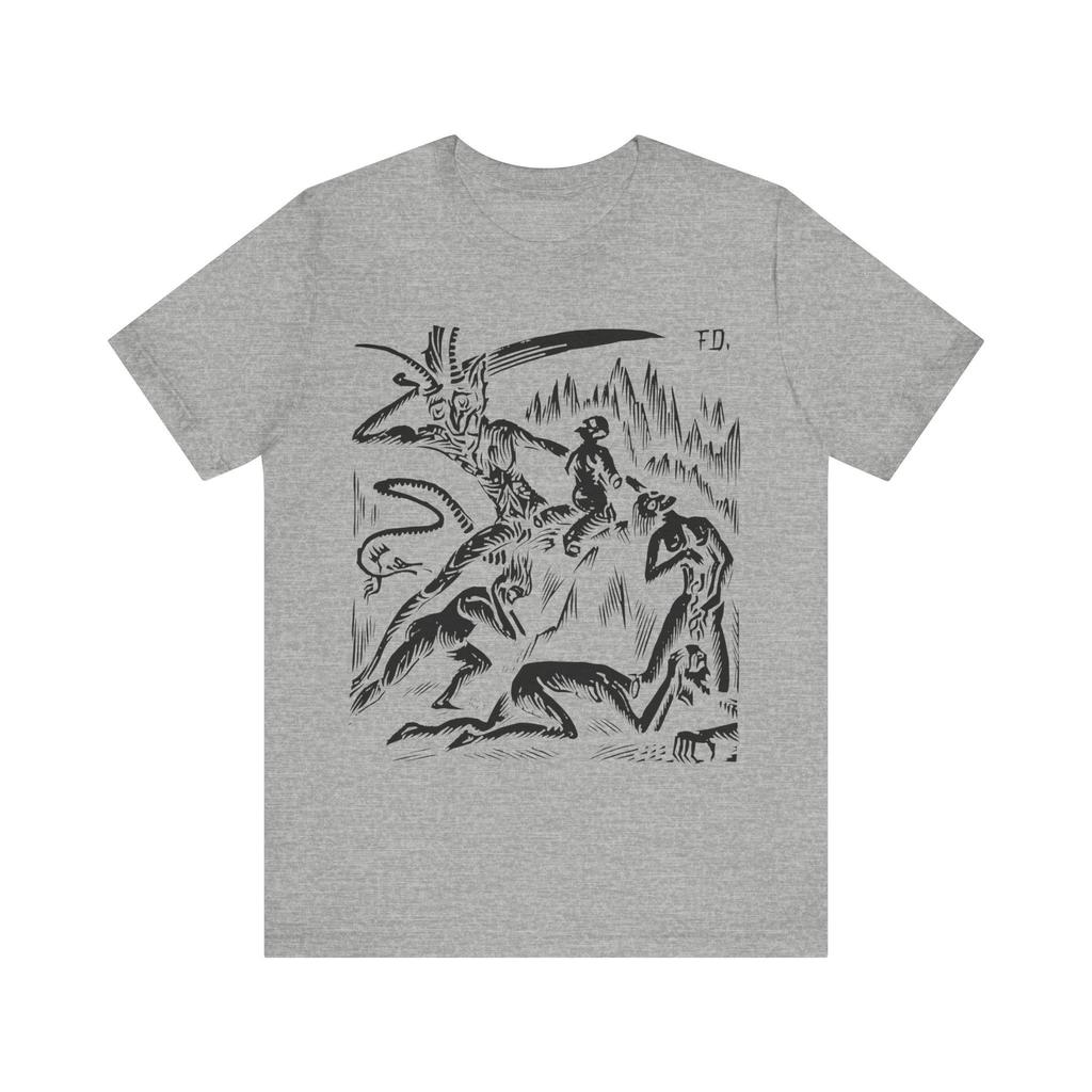 Hell XXVIII Ferdis Dusa Art Vintage Creepy Horror Shirt Horror Tshirt Dantes Inferno The Divine Comedy Short Sleeved Tshirts