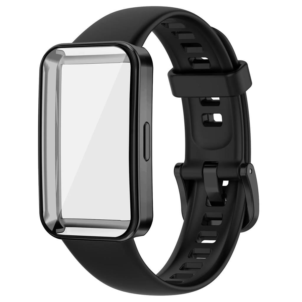 Silicone Watchbands For Huawei Band 9 Strap Replacement Strap For Huawei Band 8 Correa Bracelet Screen Protector Accessories