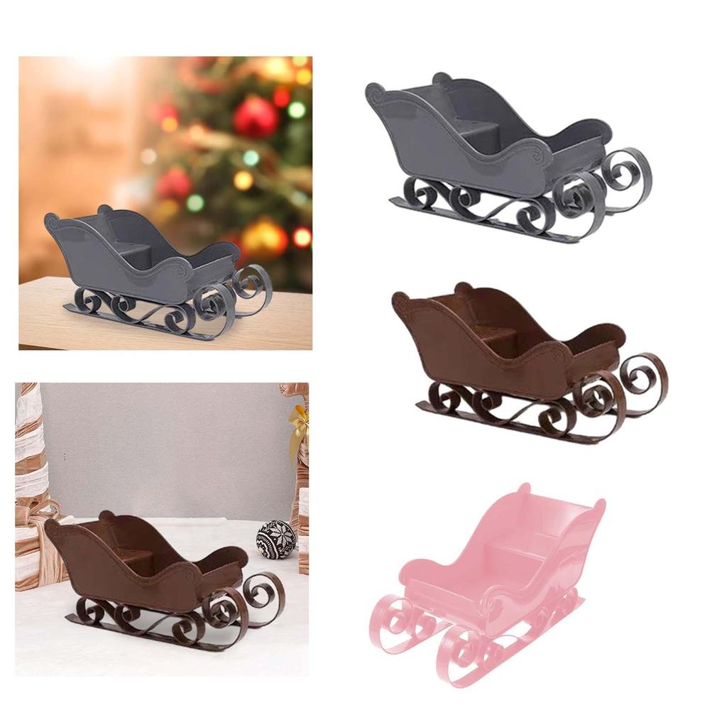 Santa Sleigh Miniature Sleigh Xmas Collectible Mini Sled Ornament Sled Figurine
