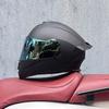Motorcycle helmets Men's and women's face-off helmets Double mirror locomotive Bluetooth semi-full cover four seasons