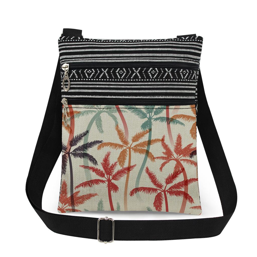 1 Stück Stofftasche mit Pflanzenmuster Damen Umhängetasche Posttasche 6918