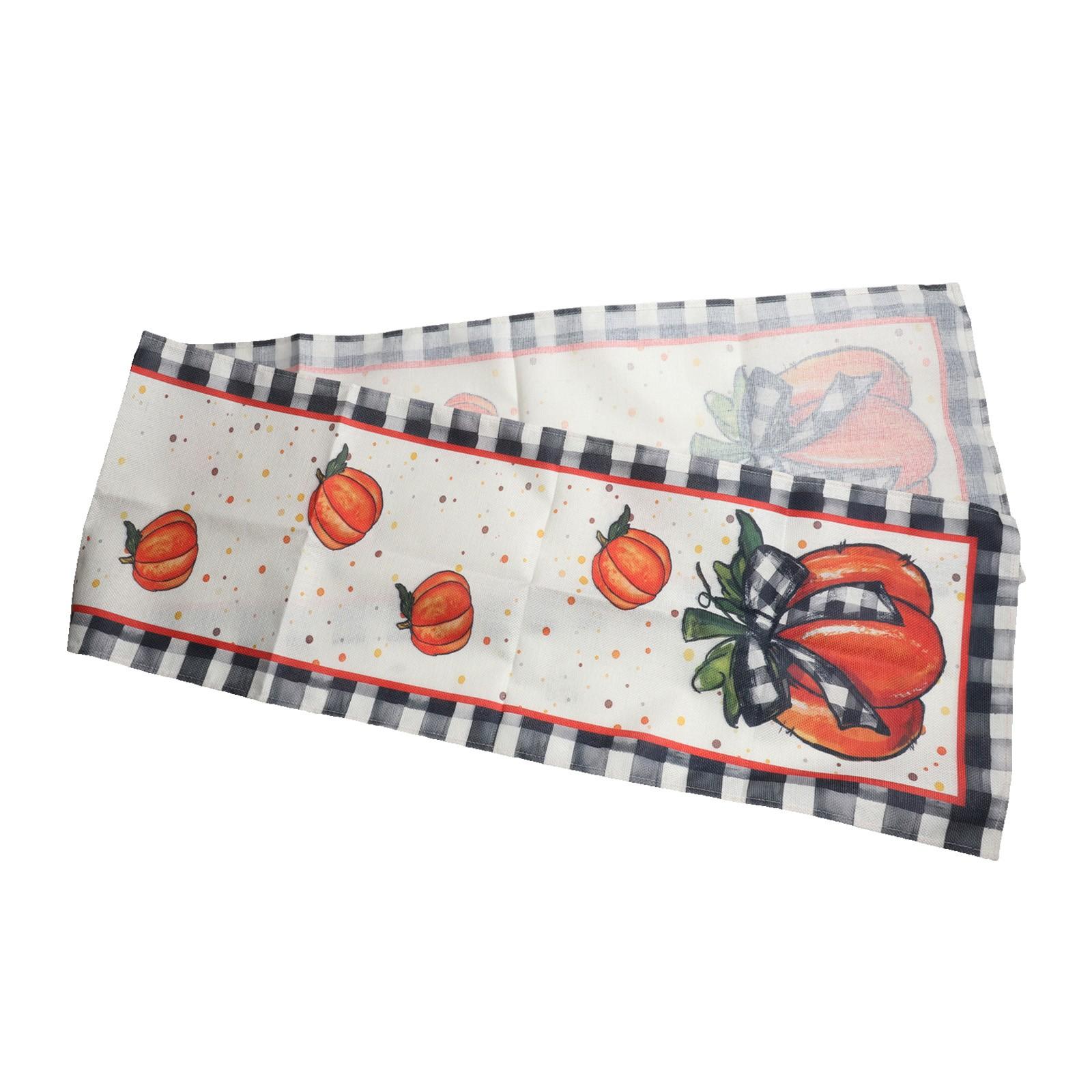 

13*72ДЮЙМ Тыква Кленовый лист Принт Скатерть-дорожка Скатерть Декор кухонного стола B