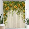 Beautiful Sunflower Flowers Shower Curtain Partition Hanging Bathroom Curtain With Hooks Washable Home Decoration Curtain