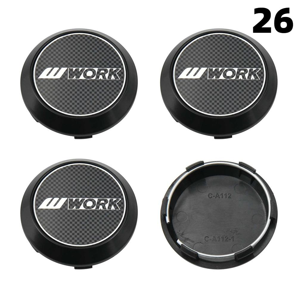 4 STuks Nieuwe 64MM Buiten Diameter / 60MM Binnen Diameter Dop Voor Velgen WORK EMOTION EQUIP MEISTER VS Logo Wielnaafdop Sportauto Velgkap Naafdoppen