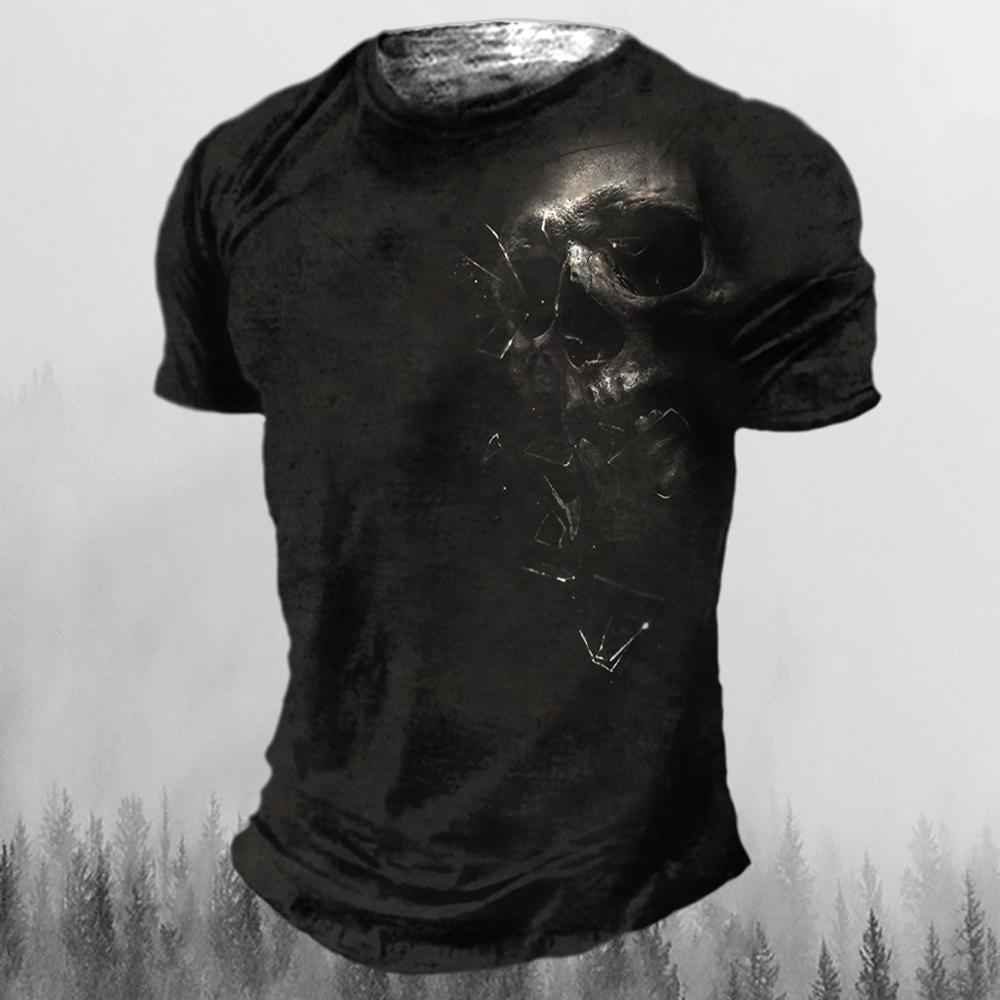 Men's T-shirts Summer 3d Vintage Horror Skull Top Hip Hop Rock Streetwear Comfortable O-neck Short Sleeve Tee Oversized Tops