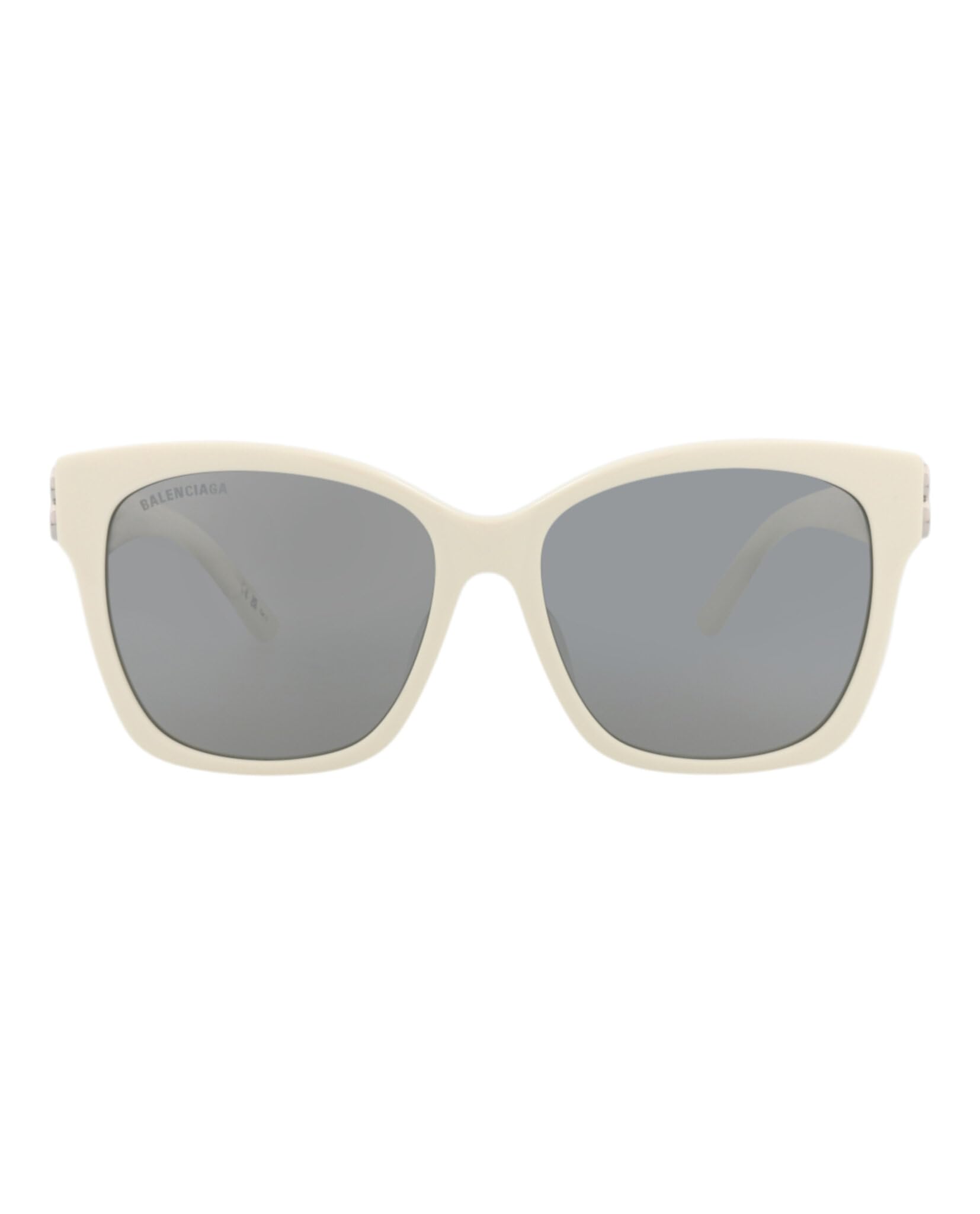 

Balenciaga Sunglasses with Mirrored Asian BB0102SA and Gray Women s Lenses, Fit, 016, White, Silver,
