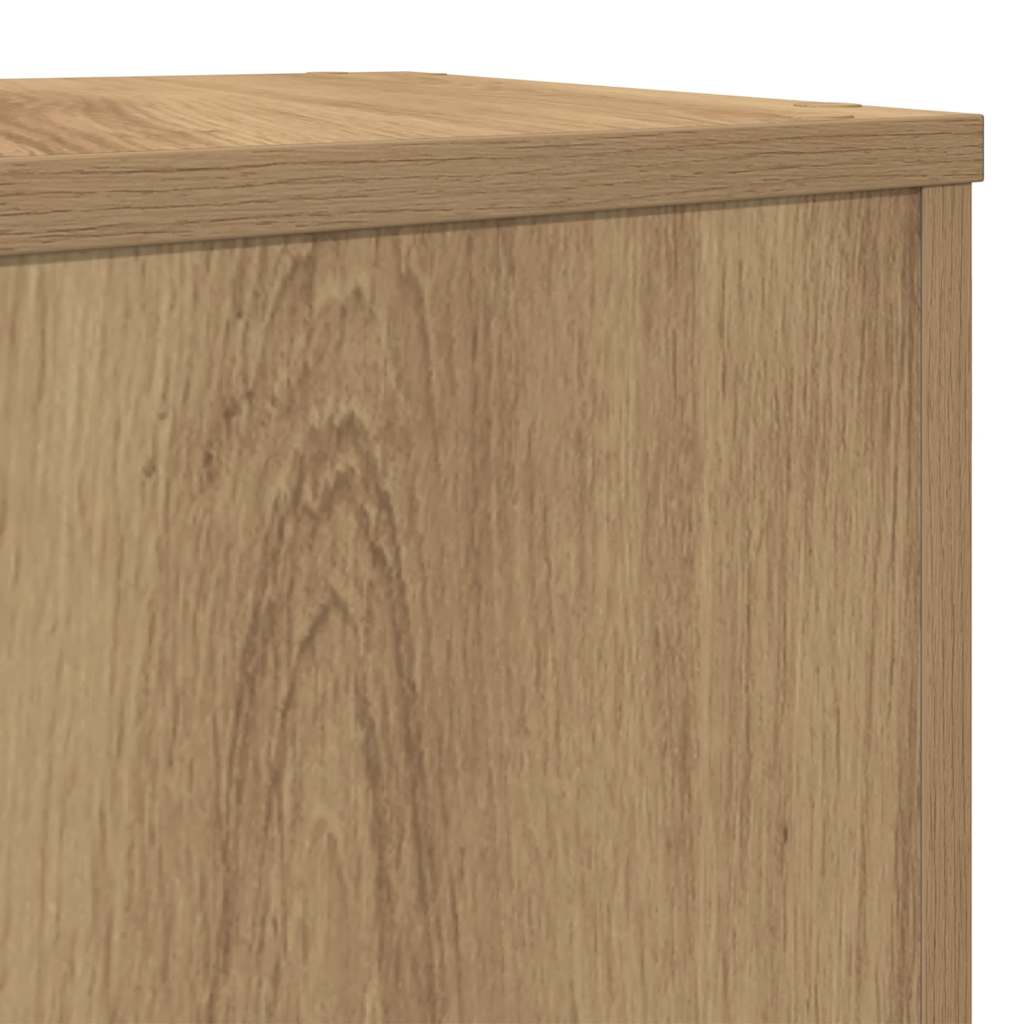 Plant Stand Set of 2 Artisan Oak Finish 25 x 25 x 80 cm Engineered Wood