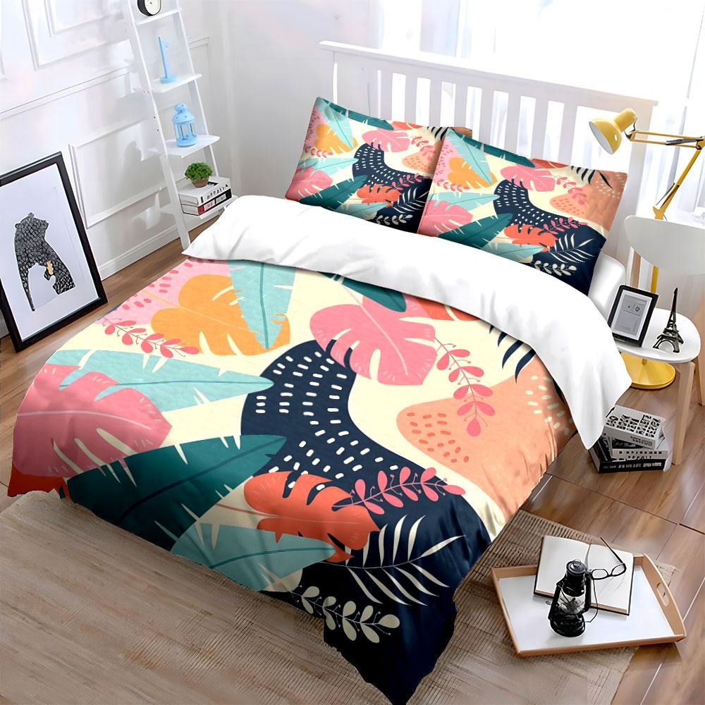Tropical Pattern Three-Piece Set Exquisite three-piece bedding set gift for kids and adults