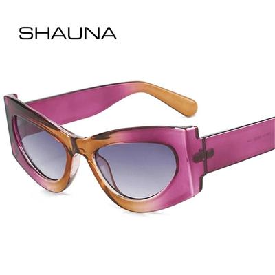 SHAUNA Mode Jelly Farbe Cat-Eye Damen Farbverlauf Sonnenbrille Shades UV400 Retro Trend Rosa Grün Herren Sonnenbrille