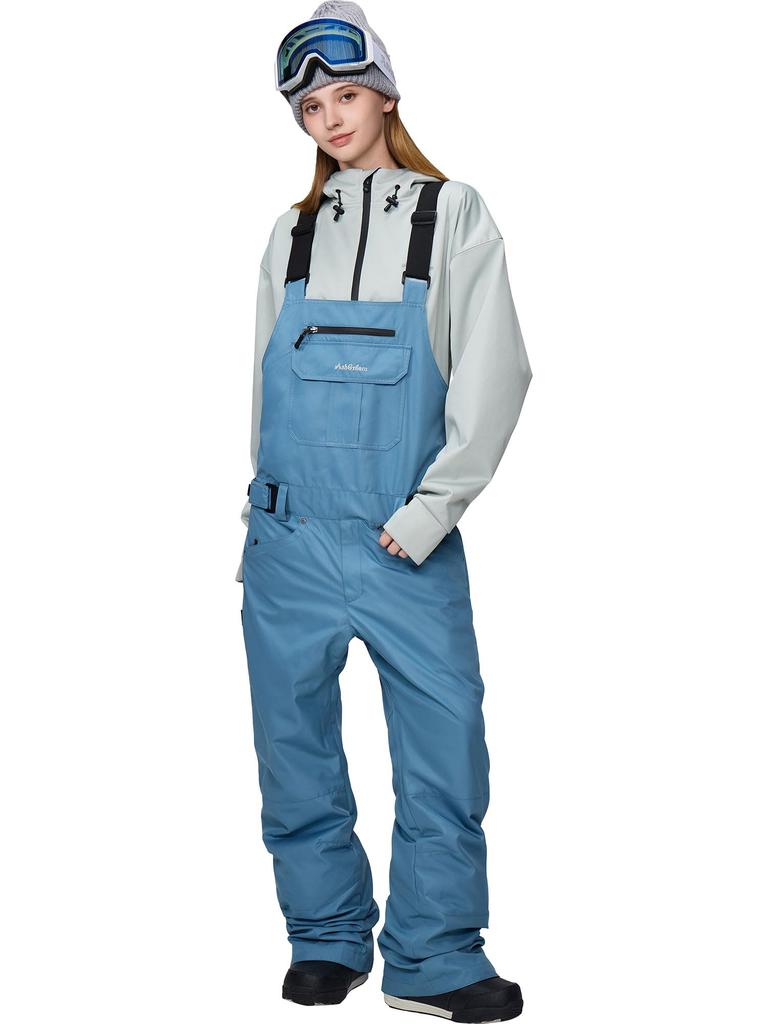 Ash Greem Snowboard Bib Pants Regular Water and Size Skiing (Single Item), Fit, 12,000mm Resistance, Men's Women's, AGP-1340 TW034, Small, Overalls,