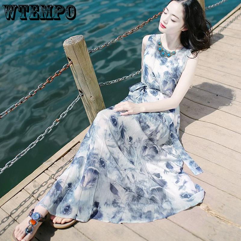 WTEMPO Summer Women's Dresses Temperament Waist-skimming Long Skirt Fashion Slim Shredded Skirt