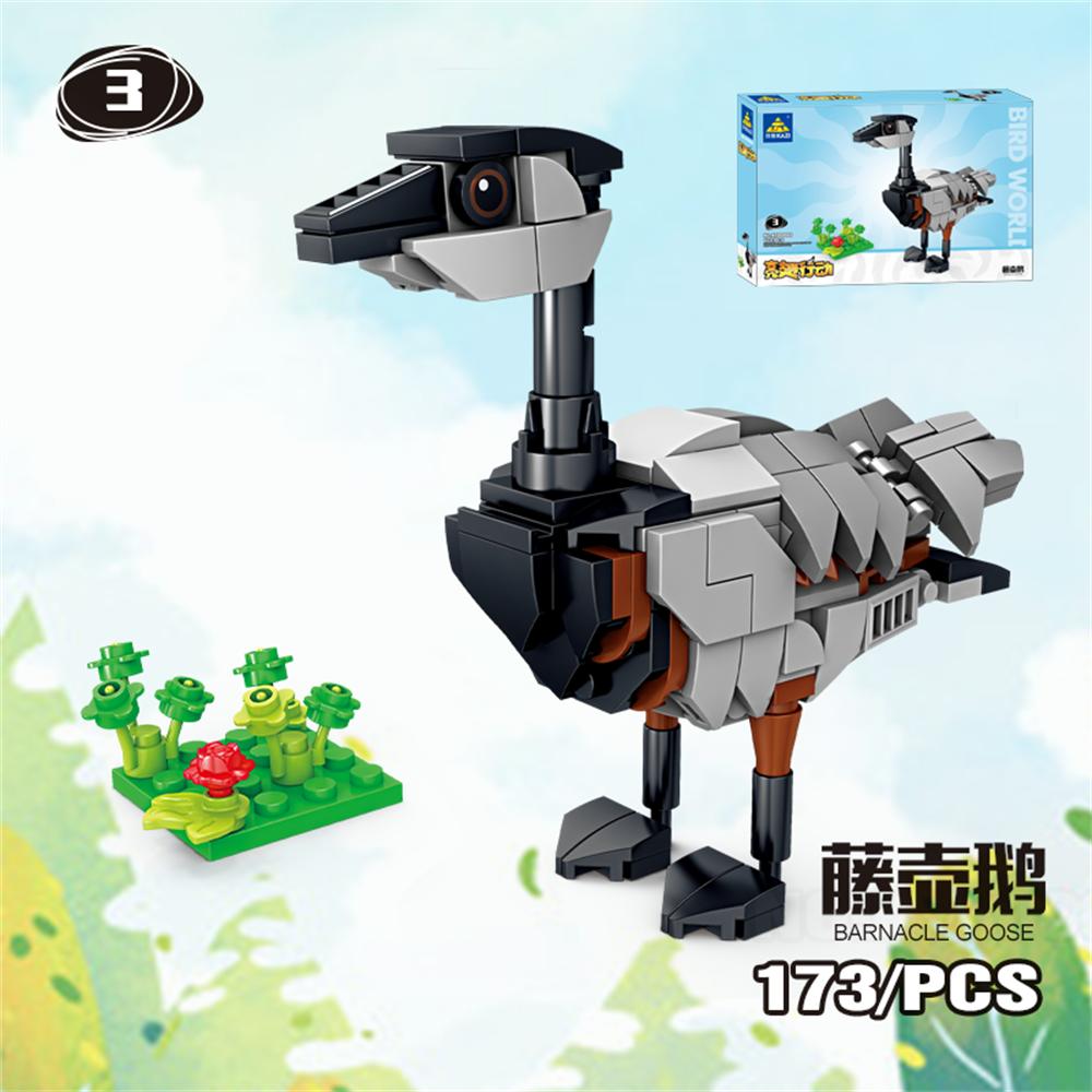 

Строительные блоки с мультяшными животными, павлин, журавль, ворона, чайка, иволга, сборка, обучающая головоломка, интерактивная игрушка для родителей и детей