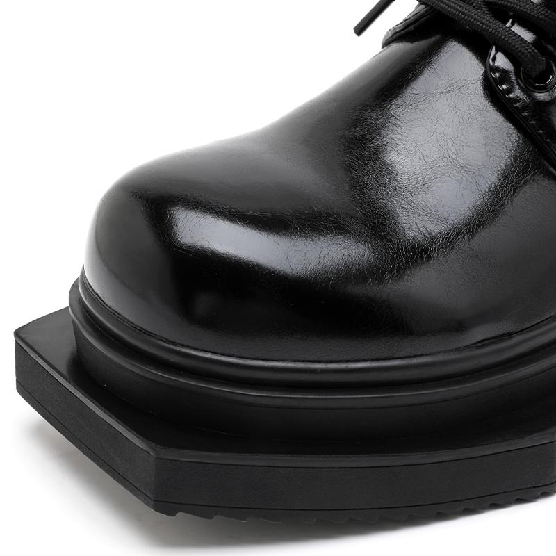 Hight Quality 2024 Spring New Street Style Height Increasing Leather Shoes For Men's Black Hombre Teenagers Daily Casual Dress