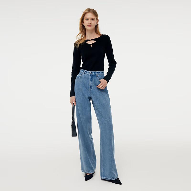 GOELIA Women's Tencel Hollow-out Knit Sweater