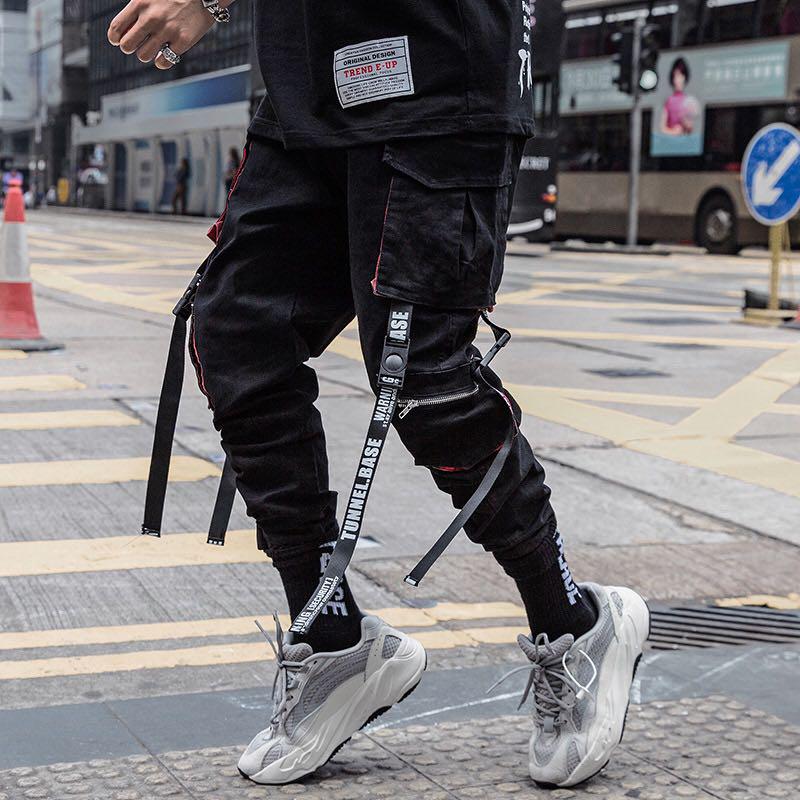 Hombres Hip Hop Negro Cargo Pantalones joggers Pantalones Pantalones Hombres  Cintas Streetwear Pantalones Harem Mujeres Pantalones Mujeres Pantalones  comprar a buen precio — entrega gratuita, reseñas reales con fotos — Joom