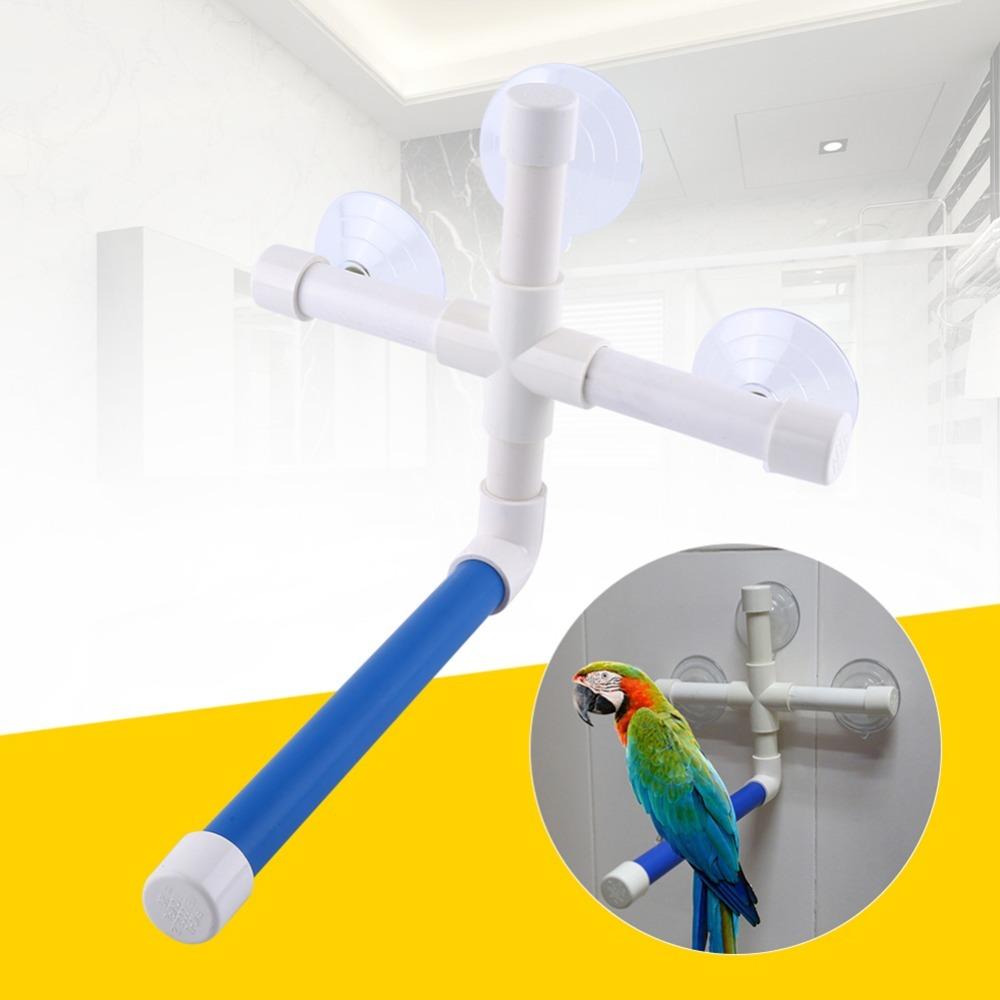 Paw Grinding Surface Suction Cup Perch Plastic Pipe Structure Parrot Shower Stand Shower Use