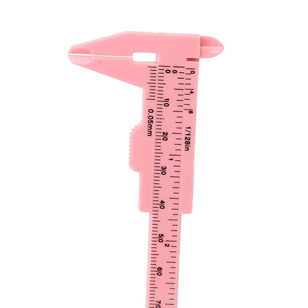 10pcs 80mm Eyebrow Measuring Ruler Pink Eyebrow Tattoo Double Scale Vernier Caliper Sliding Gauge Ruler
