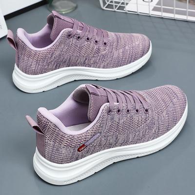Women's Spring and Autumn Knitted Women's Shoes Shoes Soft Sole Casual Sports Shoes for Women Sneakers