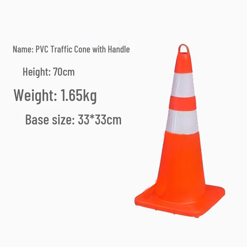 Reflective Red PVC Traffic Cone - Road Safety Warning Barrier