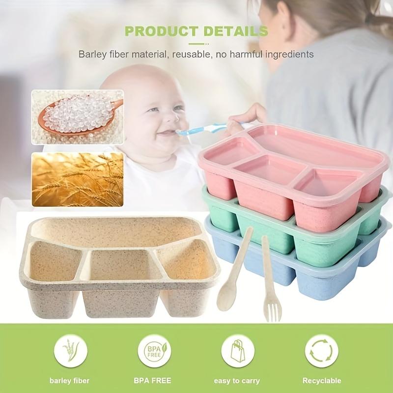 4 přihrádky Obědový box Bento box Nádoby na oběd pro dospělé/děti/batolata Piknikový Bento obědový box Vhodné do mikrovlnné trouby, myčky nádobí, mrazničky