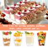 50PCS Durable With Lids Plastic Dessert Cups with Spoons Clear Square Cups Yogurt Parfait Cups Party