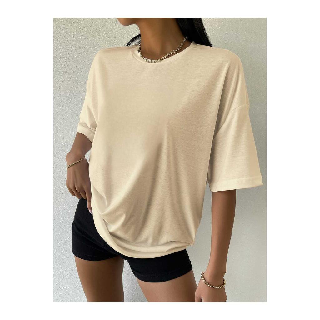 Schwarzes Oversize-Boyfriend-T-Shirt aus Baumwolle für Unisex mit Rundhalsausschnitt