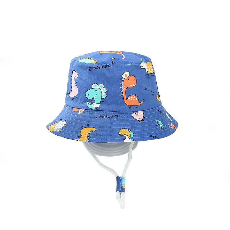 Cute Cartoon Dinosaur Pattern Baby Hat Children s Summer Outdoor Sun protection Bucket Hat 52cm 50