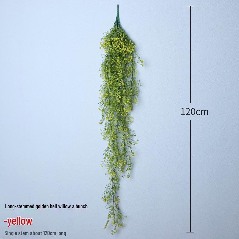 Golden Bell Willow Artificial Trailing Flower Vine for Indoor Wall Decoration