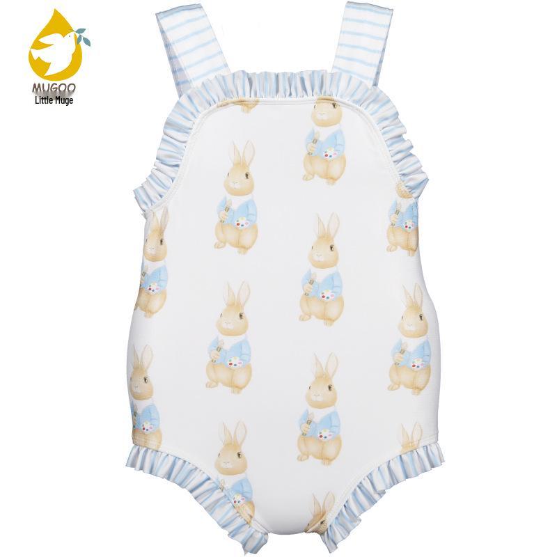 2025 Rabbit Beach One-Piece Swimsuit for Kids: Summer Swimwear for Boys & Girls
