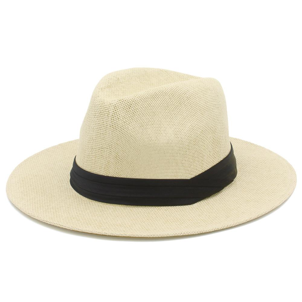 Hot-selling fashion Panama straw hat spring and summer outdoor sunshade beach hat men's and women's versatile big eaves sun protection straw hat