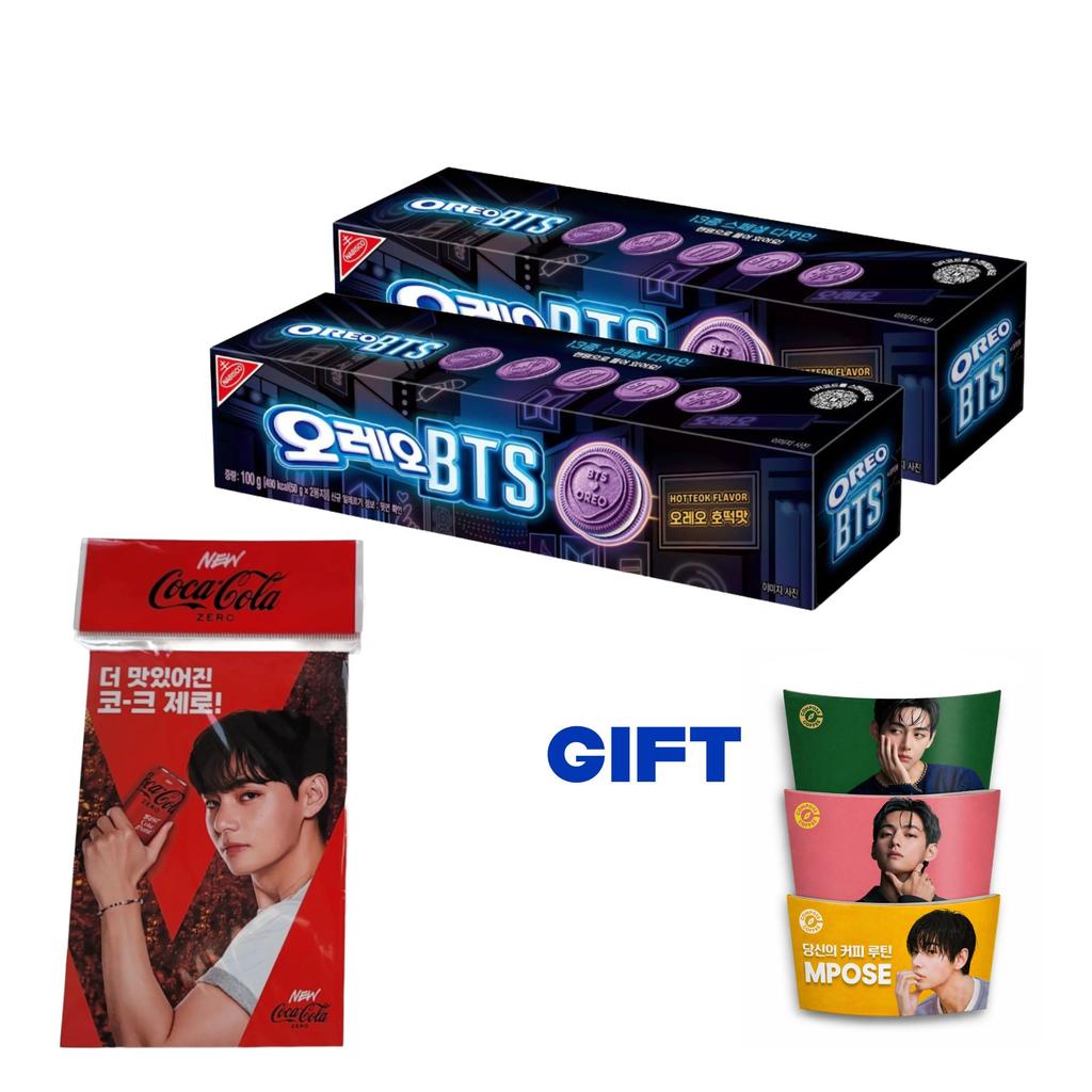 BTS X Oreo Limited Edition Hotteok (Korean Sweet Pancake) Flavor Cookie + BTS V Compose Cup Sleeve 3 Types Gift Set