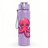 1PC Pink Octopus Ocean Animal Pattern 750ml Color Plastic Sports Water Bottle Leakproof Flip Straw Lid Suitable for Sports Office Home Use