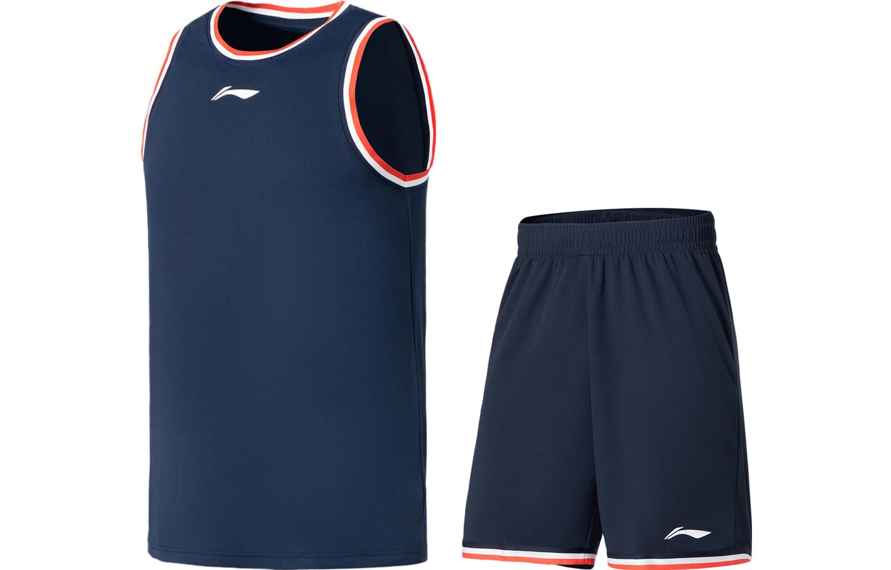 Li Ning Professional Basketball Collection Basketball Suit Men s Blue AATS003-1 L