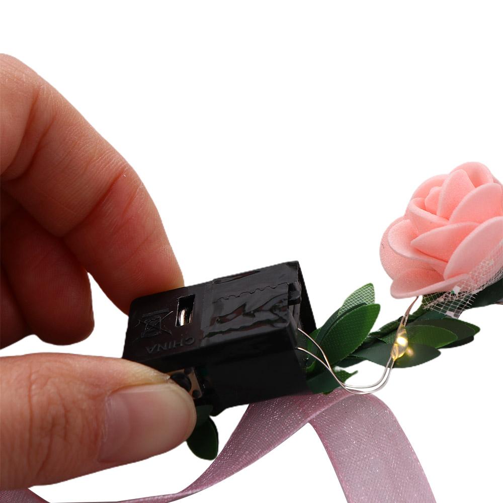 Wedding Foam Party Women Headwear Wreath Decoration LED Light Garland Crown Flower Headband