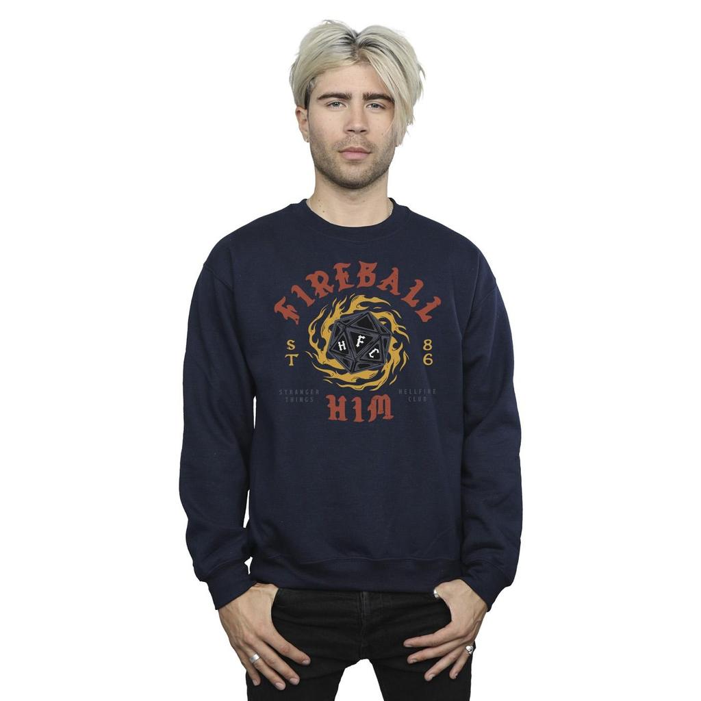Netflix Mens Stranger Things Fireball Dice 86 Sweatshirt
