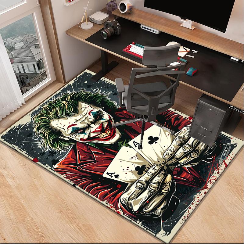 Cool clown Pattern Office Rug Chair Mat, Game Carpet, Suitable for Front Door, Bedroom, Living Room, Desk, Holiday Gift
