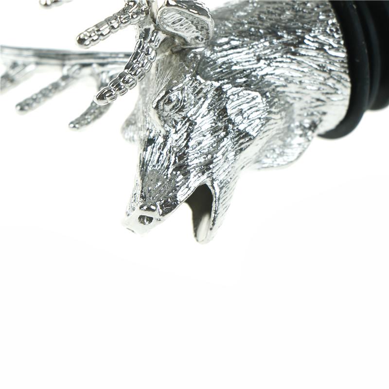 Wine Bottle Sealer Cork Pourer Stopper Antler Stag Red Wine Deer Head