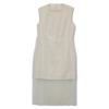 BOSS Ivory sheer pleated belted sleeveless one-piece dress 44 off whiteUsed
