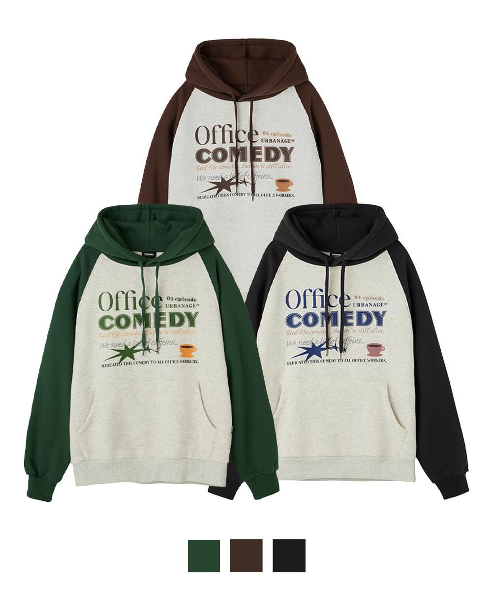 Urban Age [2Pack] Office Raglan Over Fleece Hoodie (3 Colors) Brown/M