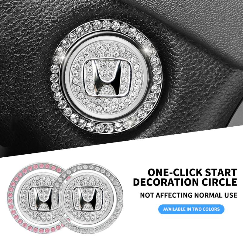 Car Bling One-Click Start Stop Engine Ignition Ring Sticker For Honda Civic Accord Fit CRV Jazz Odyssey Insight Legend HRV MV1