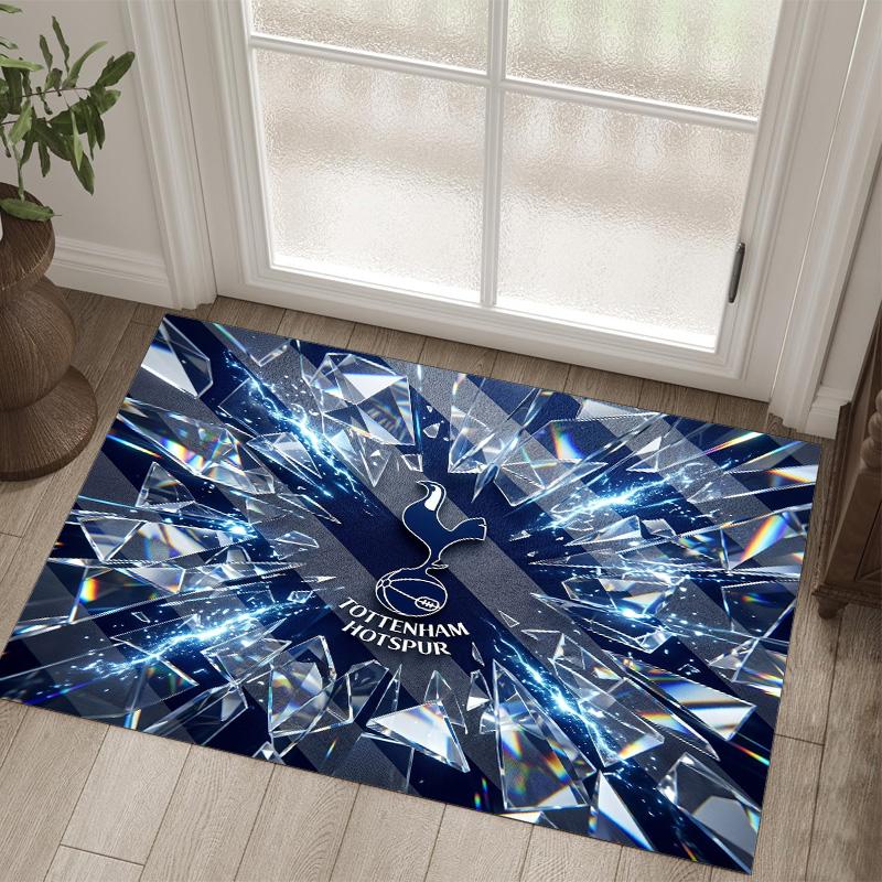 Tottenham Hotspur Design Crystal Velvet Carpet Cozy Non?Slip Printed Rug For Bedroom Living Room Entrance