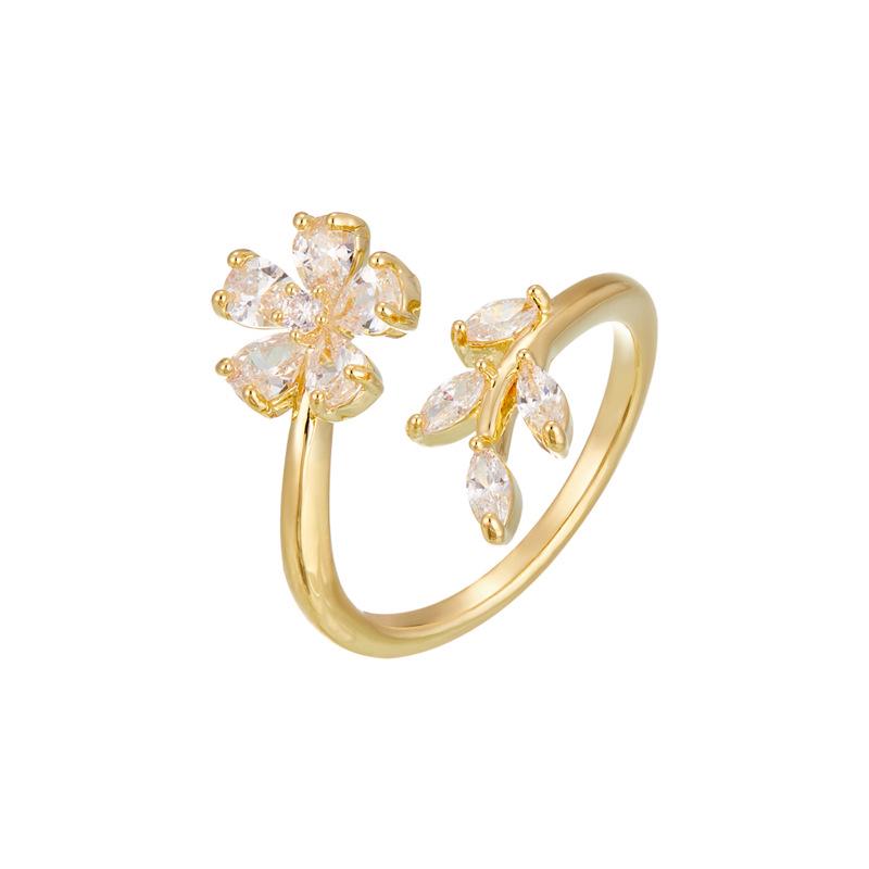 Elegant Gold-Plated Adjustable Wheat Ear Open Ring