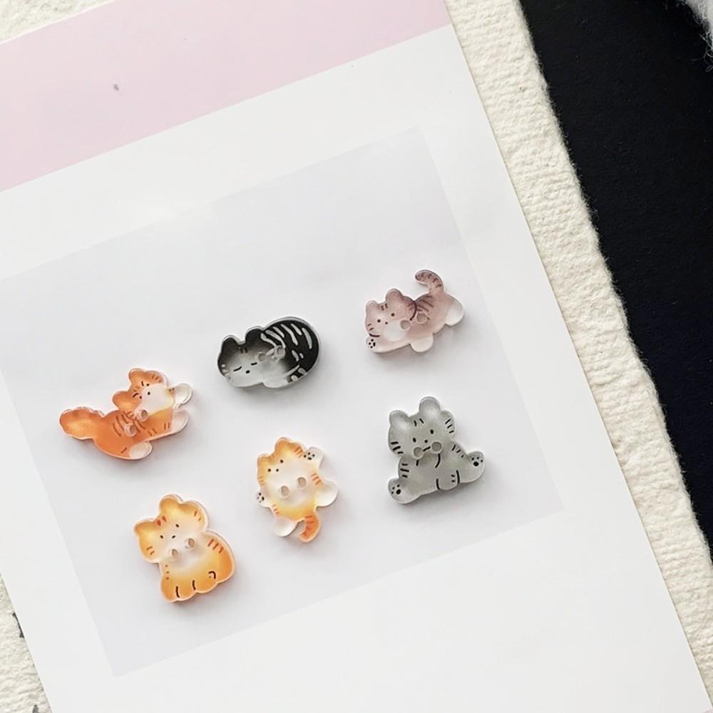 30pcs Creative Kitty Buttons Resin Ginger Cat Buttons Tuxedo Cat Tabby Cat Buttons  Clothing Coat