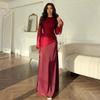 European and American Women's Clothing New Fashionable and Sexy Hip-wrapped Crew Neck Horn-sleeved Dress
