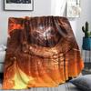 1PC Doom Print Flannel Blanket, High quality Comfortable for All Seasons, Home Decor, Warmth and Comfort, Perfect for Christmas Gifts