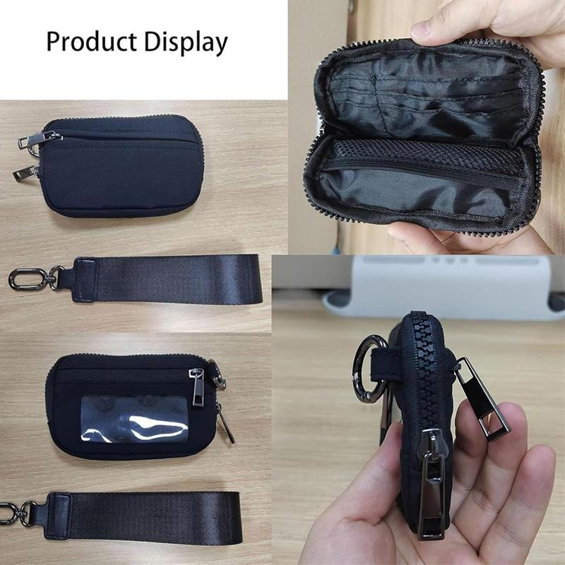 Waterproof Nylon Small Wallet Multi-Functional Card Case With Wrist Zippered Coin Purse Ladies Casual Quilted Travel Organizer