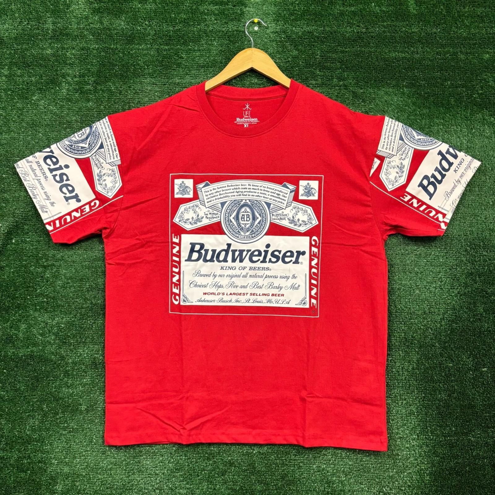 Genuine Budweiser King of Beers Label Size Extra Large Unisex T-Shirt L