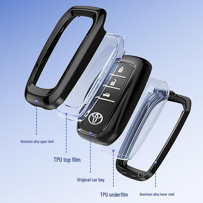 Toyota Key Case: Full Wrap Cover for Camry, Prado, Crown, Reiz, Levin, Highlander, Sienna
