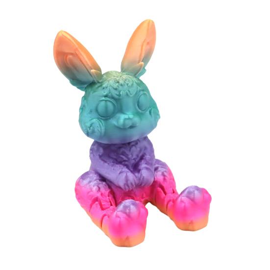 

Великоднє прикраса-яйце з кроликом, з рухомим шарнірним кроликом всередині, 3D-друкована фігурка кролика з квітами, Декорація для великодньої вечірки G