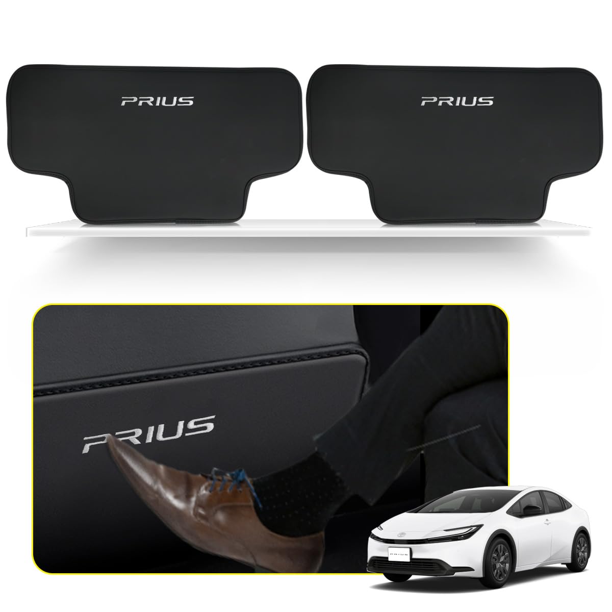 

MiJuduo Совместимый с Toyota Prius 50-й серии 60-й серии Эксклюзивная защита от ударов ногами Предотвращает царапины и загрязнения Вышитый логотип Защитная накладка на спинку сиденья чёрный